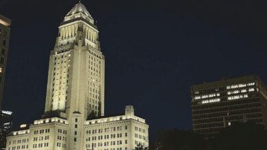 Modern city hall building representing local government authority and municipal decision-making