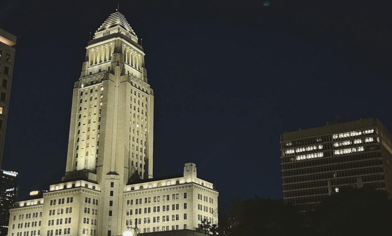Modern city hall building representing local government authority and municipal decision-making