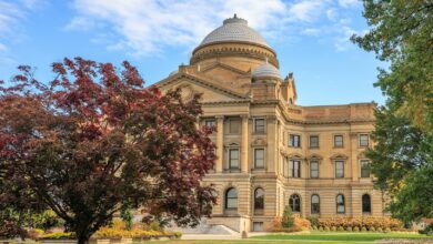 Modern courthouse building representing state legal institutions coordinating antitrust enforcement
