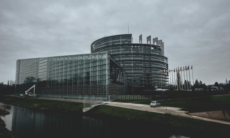European Parliament building in Brussels where AI regulation was developed