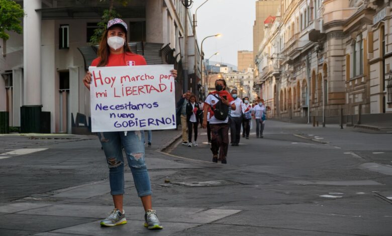 Young political activists holding signs at a conservative rally or demonstration