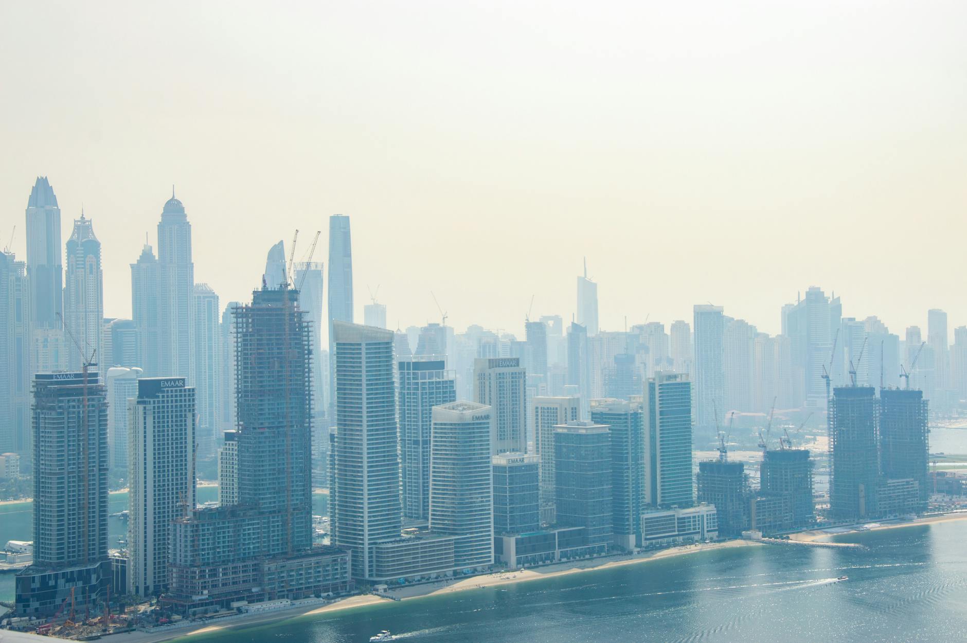 Urban business district skyline showing metropolitan economic centers