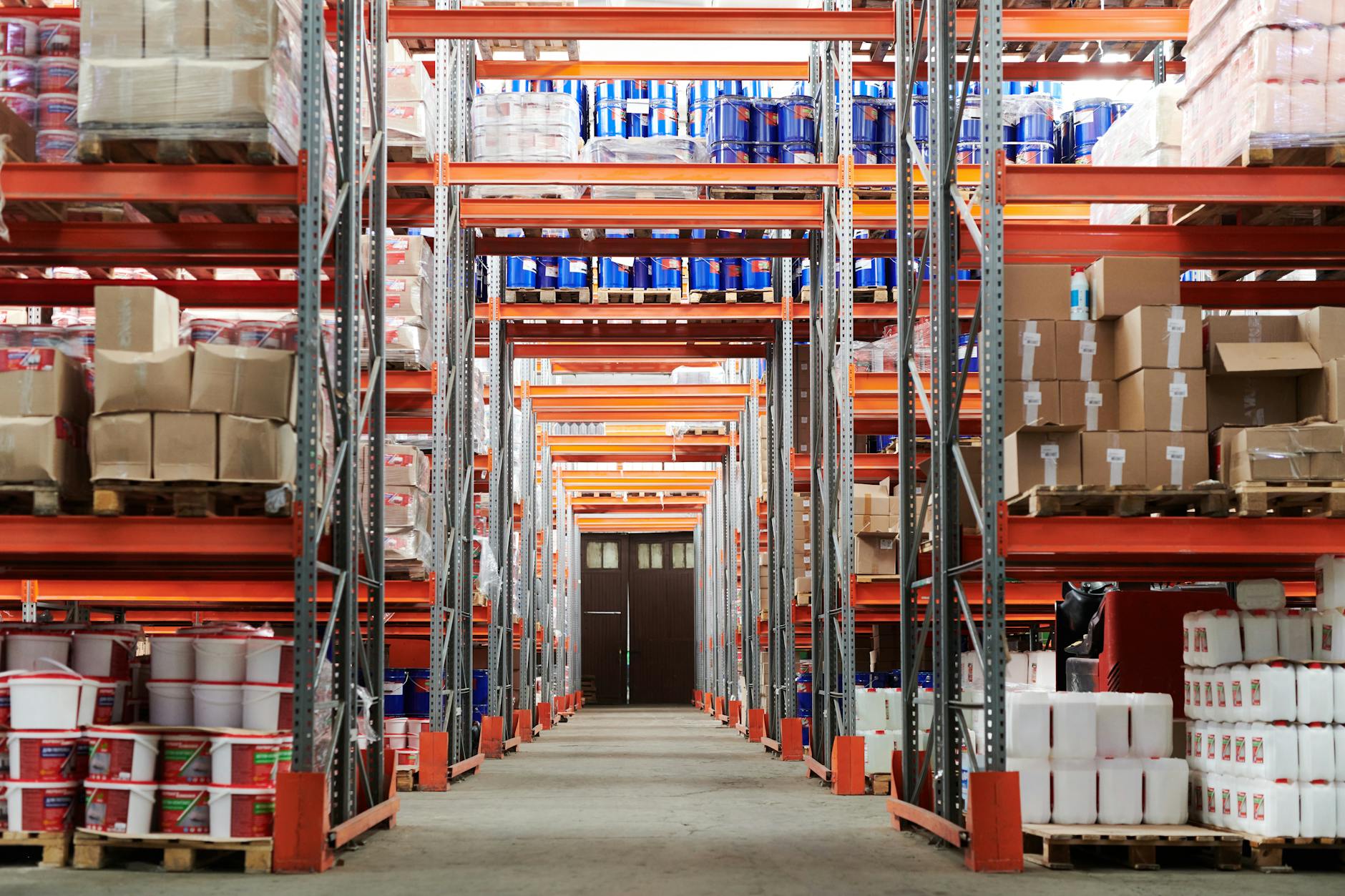 Modern warehouse facility with organized inventory and logistics operations