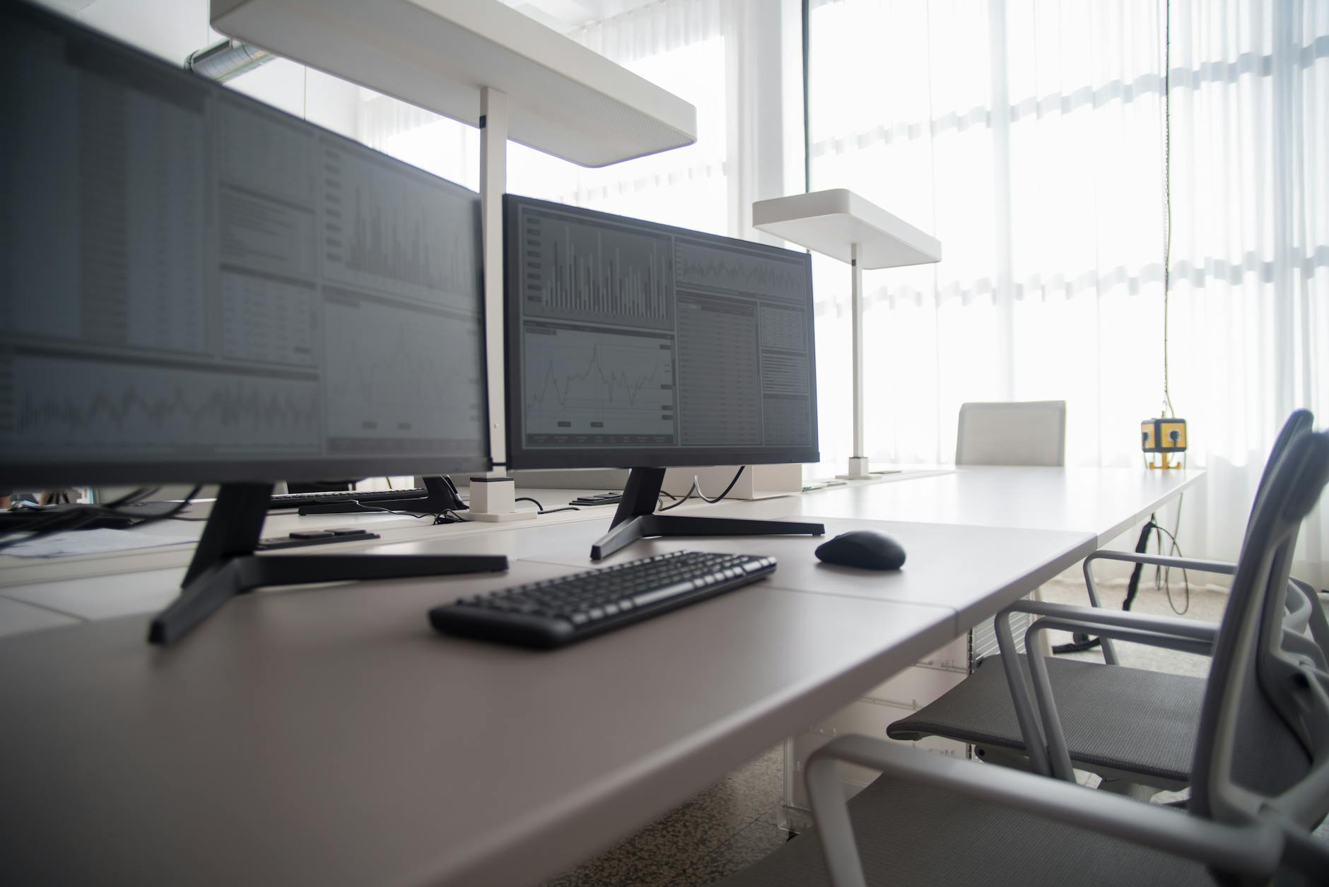 Person working at computer workstation during professional training session