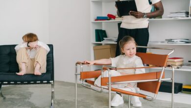 A child working with a therapist during a pediatric therapy session