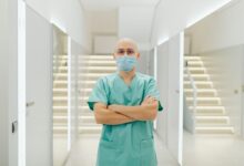 Clean hallway inside a modern ambulatory surgery center with bright lighting