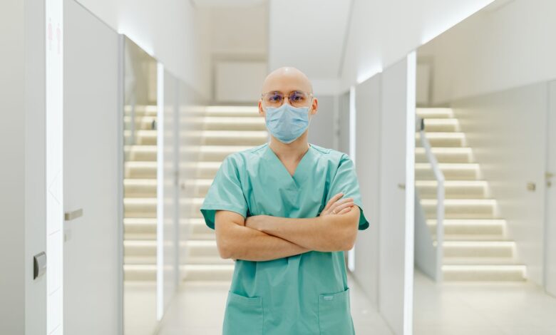Clean hallway inside a modern ambulatory surgery center with bright lighting