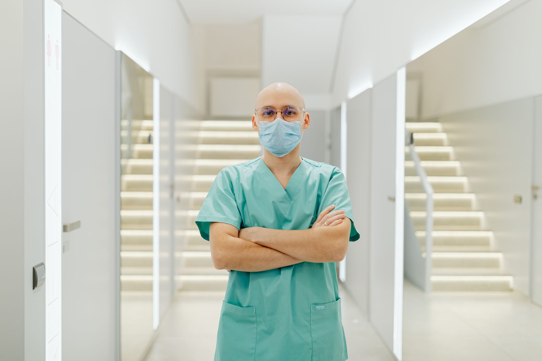 Clean hallway inside a modern ambulatory surgery center with bright lighting
