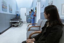 Empty corridor inside a hospital outpatient clinic facility