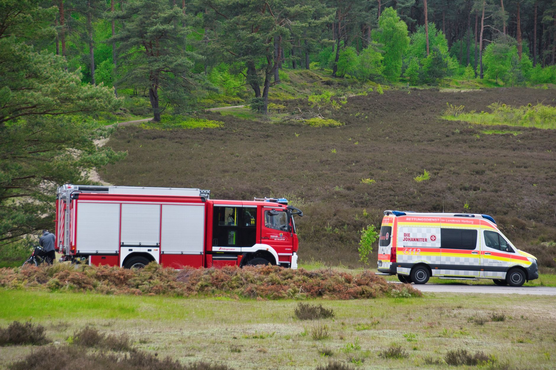 Emergency response vehicle in a rural area representing small EMS agency operations