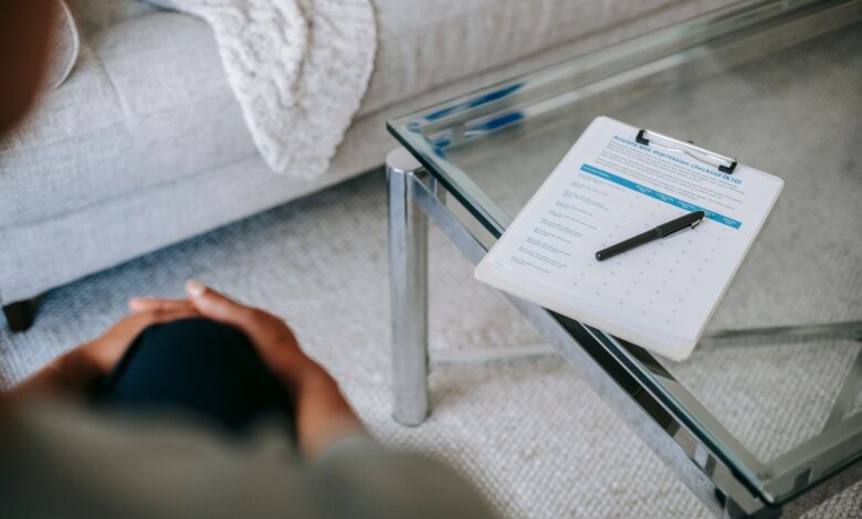 A quiet therapy office waiting room representing independent mental health clinic settings