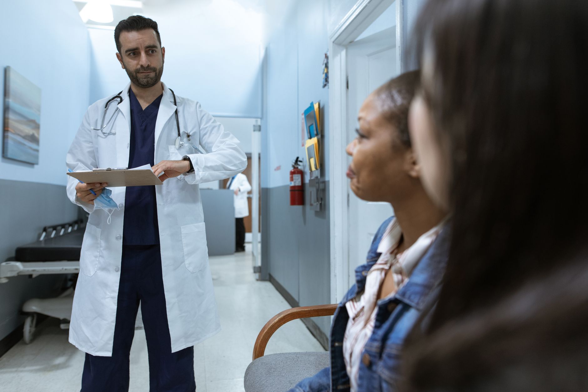 Clean modern hallway inside an ambulatory surgery center facility