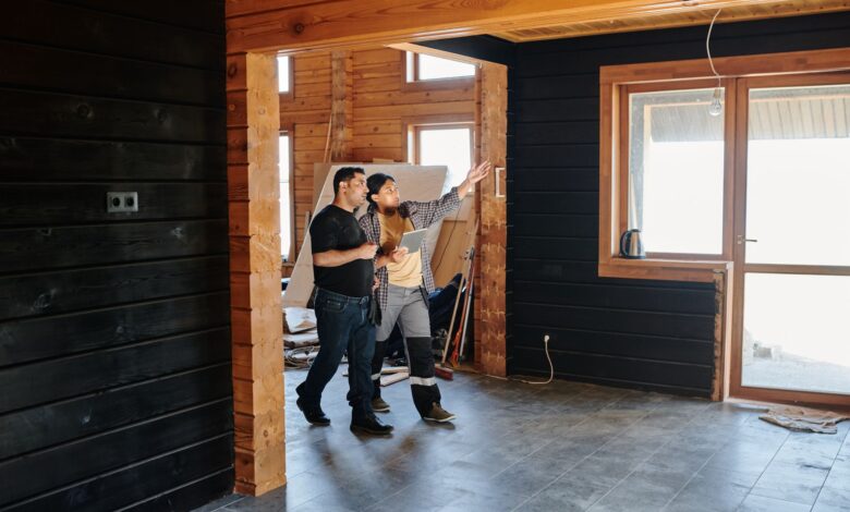 A home inspector examining a property interior during a professional inspection