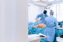 Medical professional preparing for an endoscopy procedure in an outpatient clinic