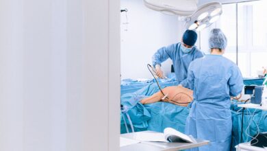 Medical professional preparing for an endoscopy procedure in an outpatient clinic