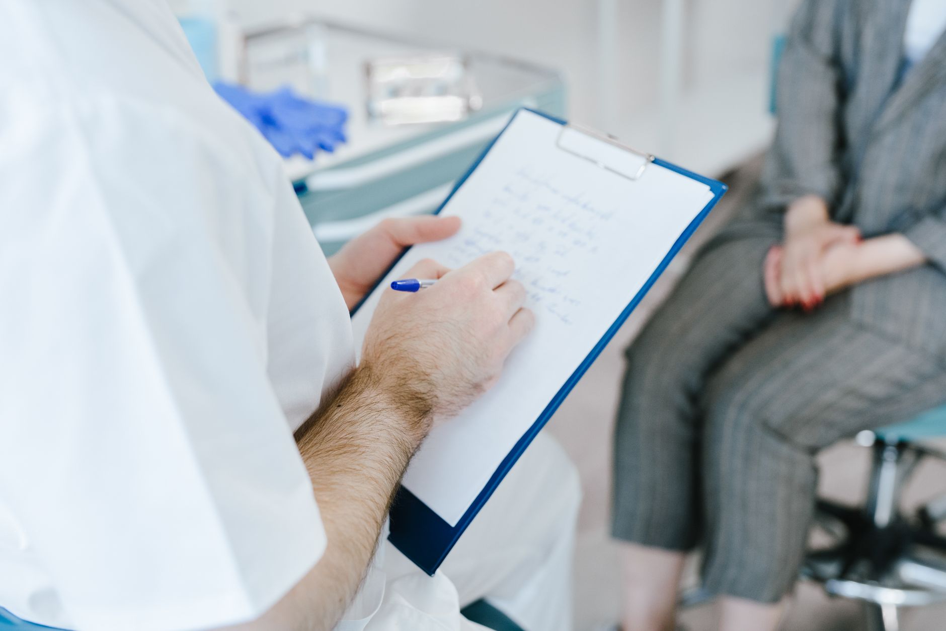 Business professionals meeting in a medical office environment